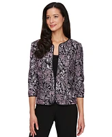 Alex Evenings Women's Scoop-Neck Tank & Embroidered Jacket