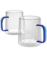 The Cellar Blue Handle Glass Mugs, Set of 2, Exclusively at Macy's