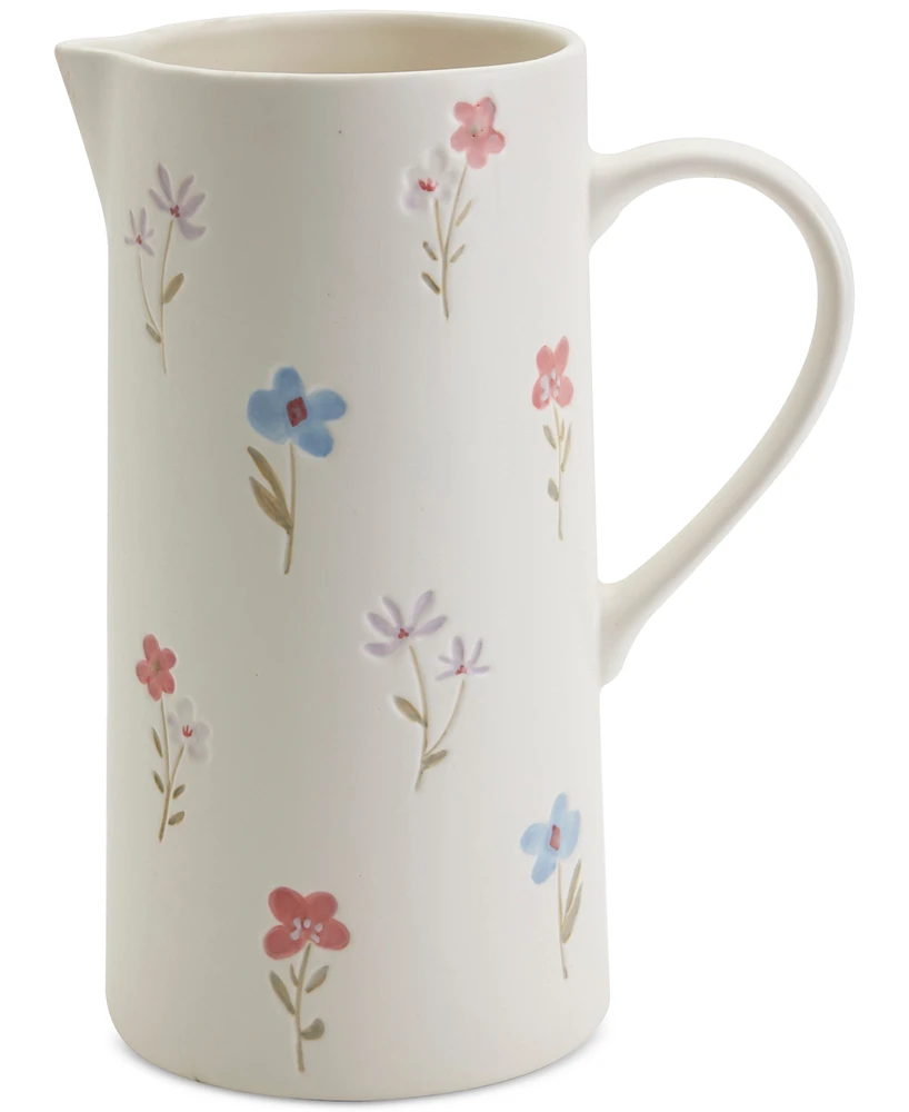 Haven 10" Floral Stoneware Pitcher