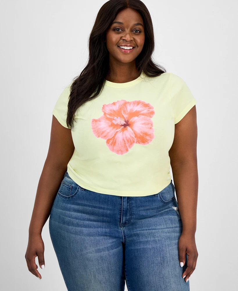 Grayson Threads, The Label Trendy Plus Hibiscus Graphic Baby T-Shirt