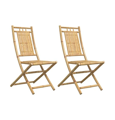 Folding Patio Chairs 2 pcs 18.1"x26"x39" Bamboo