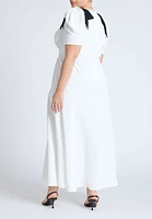 Eloquii Plus Flowy Bow Detail Maxi Dress