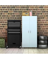 Gymax 2 in 1 Rolling Cabinet Storage Chest Box Garage Toolbox Organizer w/ 6 Drawers