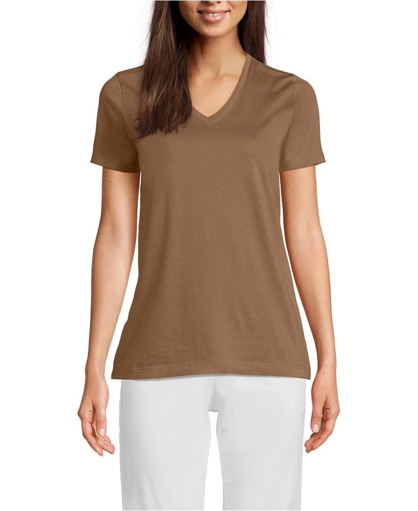 Lands' End Women's Petite Relaxed Supima Cotton V-Neck T-Shirt