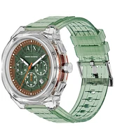 A|X Armani Exchange Men's Quartz Chronograph Green Polyurethane Watch, 44mm