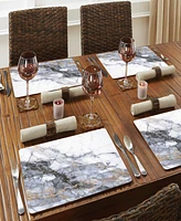 CounterArt Marble Note Hardboard Cork Placemats 15"x 11", Set of 4