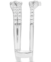 Diamond Crossover Ring Guard Enhancer (1/2 ct. t.w.) in 14k White Gold