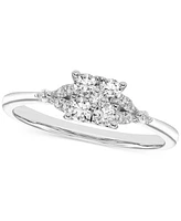 Diamond Squared Cluster Engagement Ring (1/3 ct. t.w.) in 14k White Gold