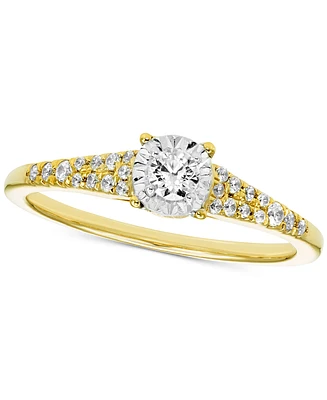 Diamond Pave Tapered Engagement Ring (1/4 ct. t.w.) in 14k Gold