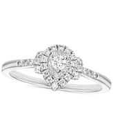 Diamond Pear-Shaped Halo Engagement Ring (1/4 ct. t.w.) in 14k White Gold