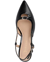 Journee Collection Women's Padma Buckle Slingback Kitten Heel Pumps