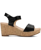 Journee Collection Women's Ranae Ankle Strap Platform Cork Wedge Sandals