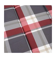 Sun Lounger Cushion Red Check Pattern 73.2"x22.8"x1.6" Oxford Fabric