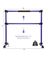4 Ft Portable Freestanding Stable Construction Pilates Ballet Barre with Double Dance Bar