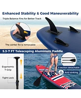 Inflatable Paddle Board with Removable Fin and Backpack