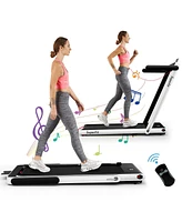 2.25HP 2 in 1 Folding Treadmill with App Speaker Remote Control