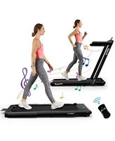 2.25HP 2 in 1 Folding Treadmill with App Speaker Remote Control