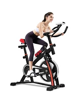 Kuyotq Household Adjustable Indoor Exercise Cycling Bike Trainer with Electronic Meter