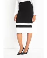 Eloquii Plus Colorblock Column Skirt