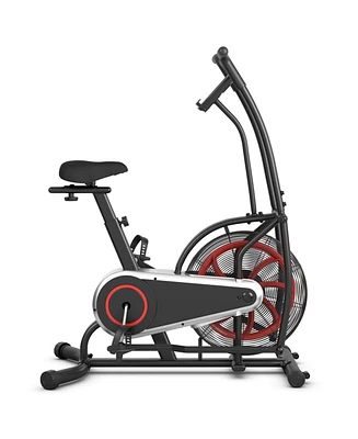 Upright Air Bike Fan Exercise Bike with Display Unlimite Resistance and Adjustable Seat