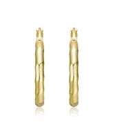 Twisted Hoop Earrings White Gold Plated or 14K