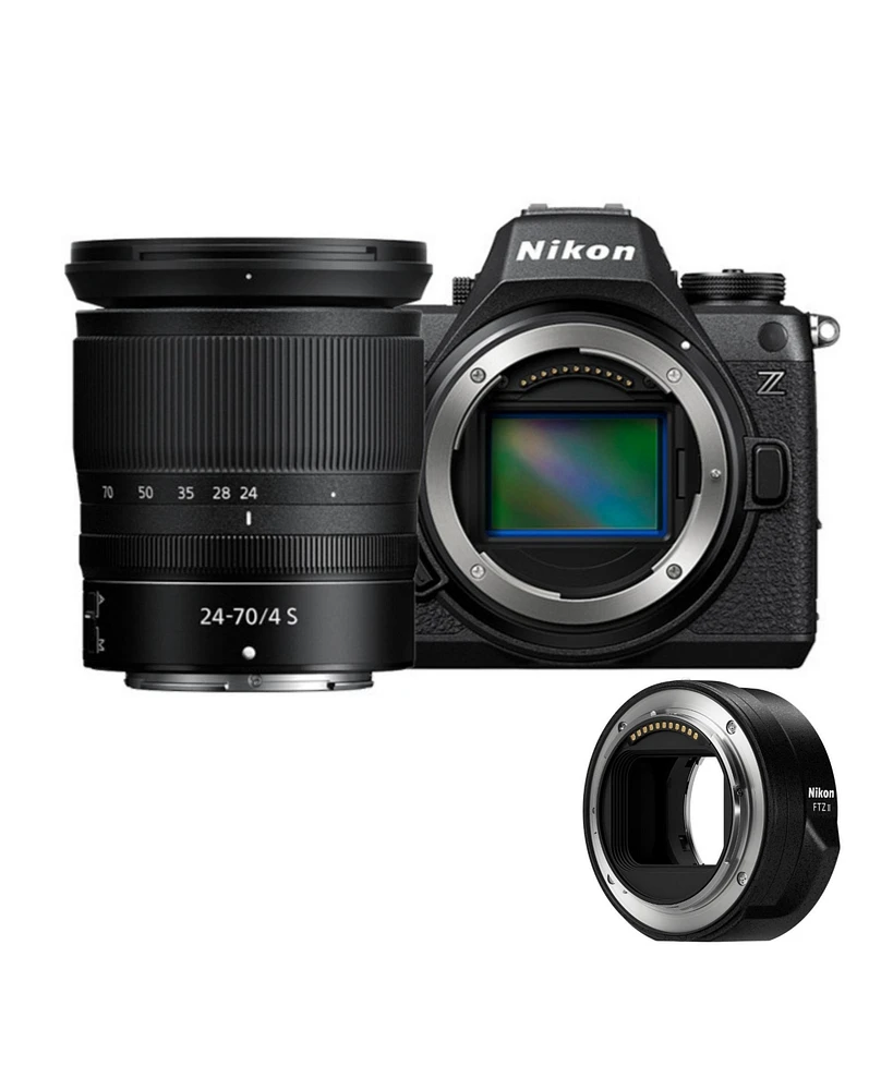 Nikon Z6III Fx-format Mirrorless Camera with Nikkor Z 24-70mm f/4 S Lens and Ftz II Mount Adapter Bundle