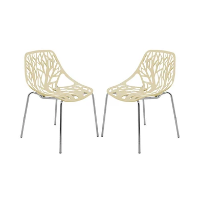 Modern Asbury Dining Chair w/ Chromed Legs