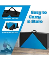 8 Feet Pu Leather Folding Gymnastics Mat with Hook and Loop Fasteners
