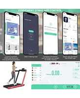 2.25 Hp 2-in-1 Folding Walking Pad Treadmill with Dual Display and App Control
