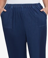 Alfred Dunner Plus Free Spirit Denim Capri Mid Rise Jeans