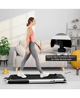 2.25HP 2 in 1 Folding Treadmill with App Speaker Remote Control