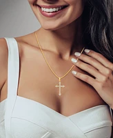 Diamond Cross Pendant Necklace (1/4 ct. t.w.) in 10k Yellow Gold