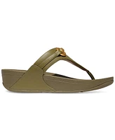 FitFlop Women's Lulu Chunky Snaffle Leather Toe-Post Sandals