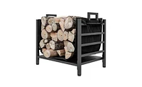 Wood Storage Holder – Sturdy Rack for Firewood and Logs Indoor or Outdoor Use