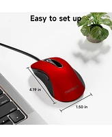 memzuoix Ergonomic Mouse Pad + Usb Wired Mouse for Laptop, Desktop, Pc, MacBook