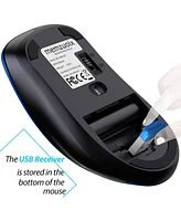 memzuoix 2.4G Portable Wireless Mouse, 1200 Dpi Mobile Optical Cordless Mice with Usb Receiver for Computer, Laptop, Pc, Desktop, MacBook, 5 Buttons