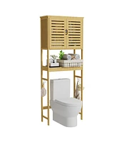 Unho Freestanding Bathroom Space-saver Storage Cabinet Over The Toilet Storage Shelf