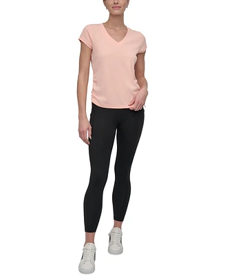 Dkny Sport Women's Crewneck Short-Sleeve Side-Ruched Top