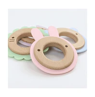 GooseWaddle Blue Bear Animal Teether Wooden + Silicone