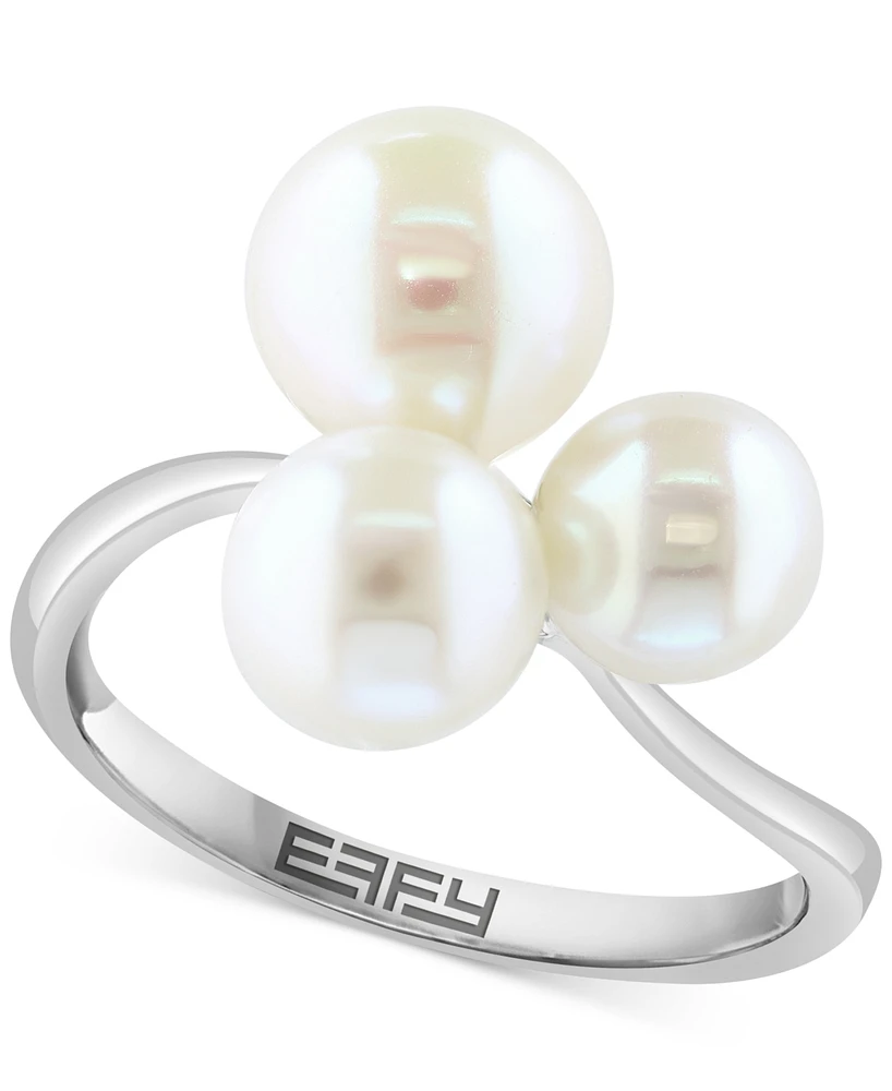 Effy Cultured Freshwater Pearl (6, 7, 8mm) Trio Ring in Sterling Silver