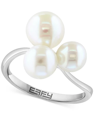 Effy Cultured Freshwater Pearl (6, 7, 8mm) Trio Ring in Sterling Silver