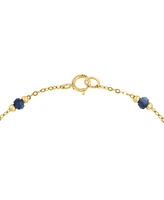 Effy Cultured Freshwater Pearl (8mm) & Sapphire (7/8 ct. t.w.) Link Bracelet in 14k Gold