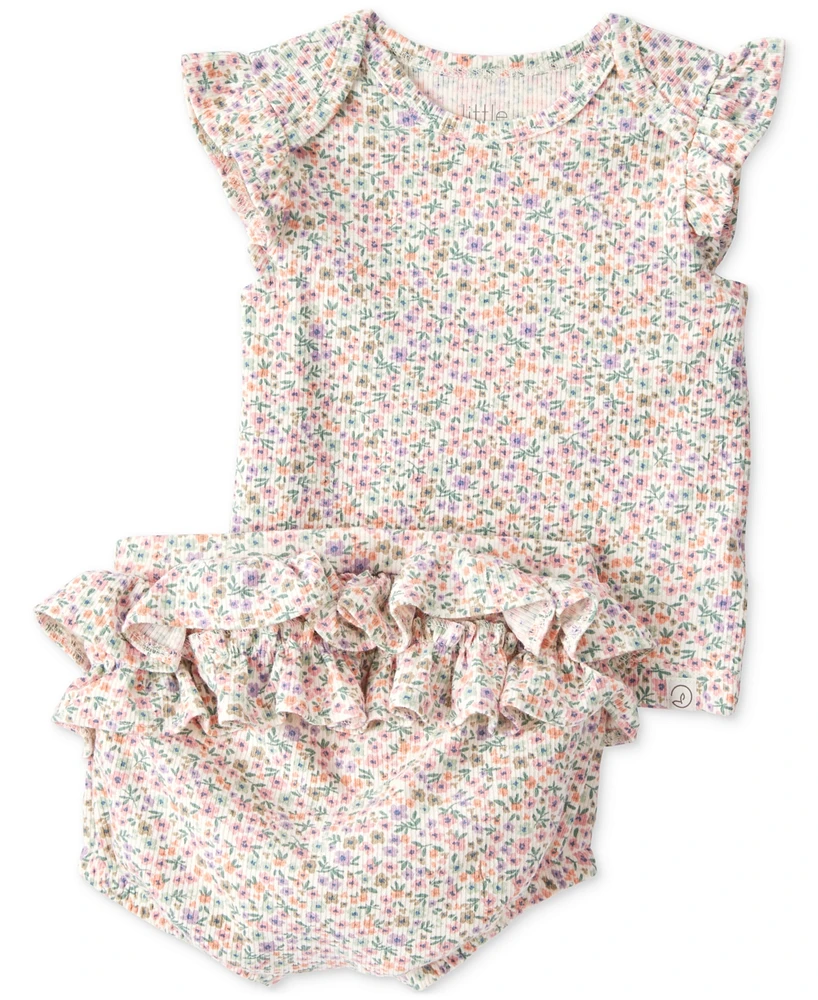 Little Planet by Carter's Baby Girls 2-Pc. Organic Cotton Top & Shorts Knit Set