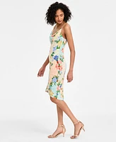 Siena Women's Printed Cowl Neck Sleeveless Sheath Dress