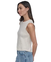 Dkny Jeans Women's Cotton Boucle Sleeveless Sweater 