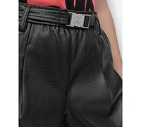 Dkny Women's High-Rise Perforated Faux-Leather Shorts