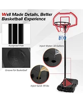 Height Adjustable Basketball Hoop with 2 Nets and Fillable Base