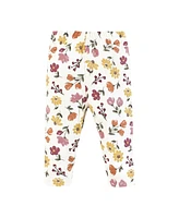 Hudson Baby Girls Cotton Bodysuit, Pant and Shoe Set, Mama Autumn Floral, 9-12 Months