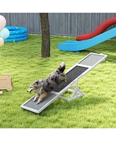 PawHut Wooden Dog Agility Seesaw for Training and Exercise