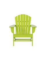 5-Piece Outdoor Patio Hdpe Adirondack Chair With Round Coffee Table Conversation Set